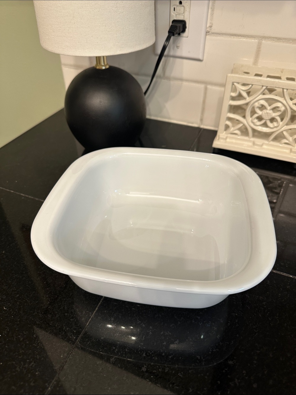 Corningware White Square Glass Bake Dish with Rounded Corners